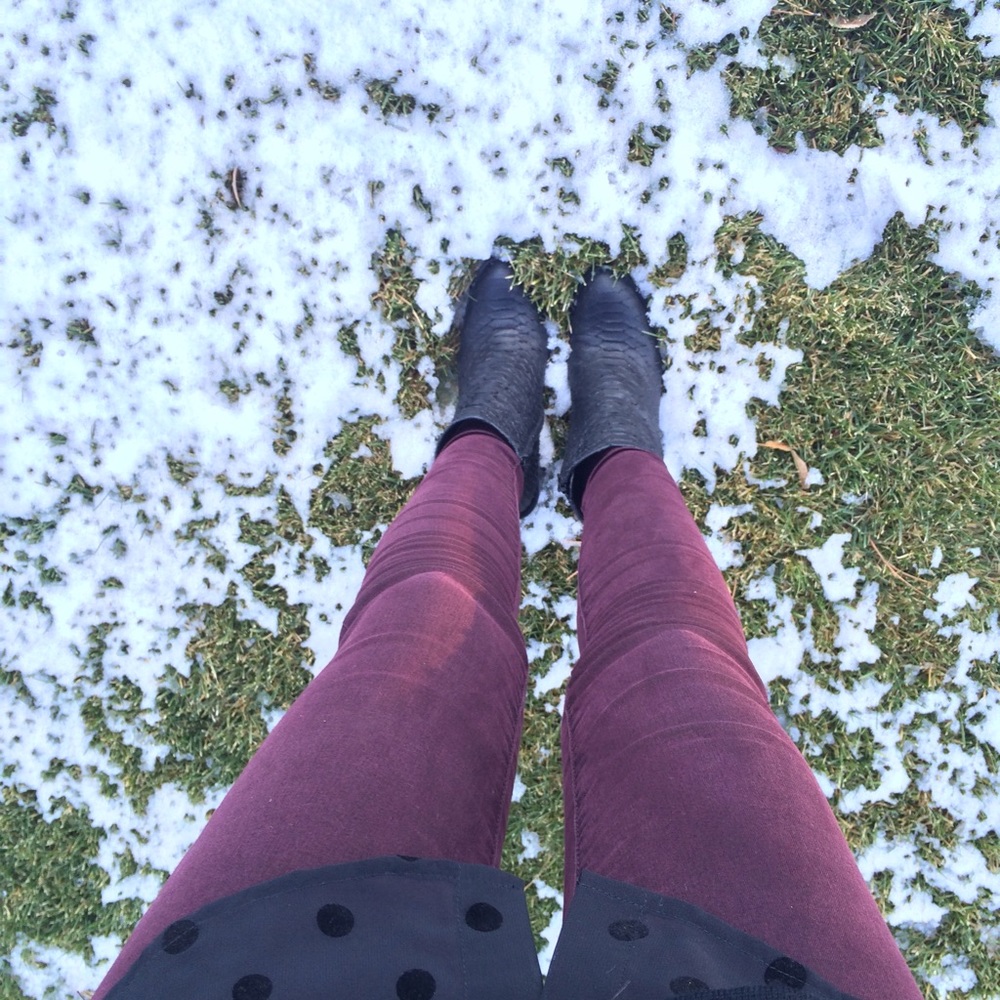 Topshop Oxblood Leigh Skinny Jeans